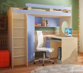 Кровать-чердак Фанки Кидз 3/1 + письменный стол 13/1СВ