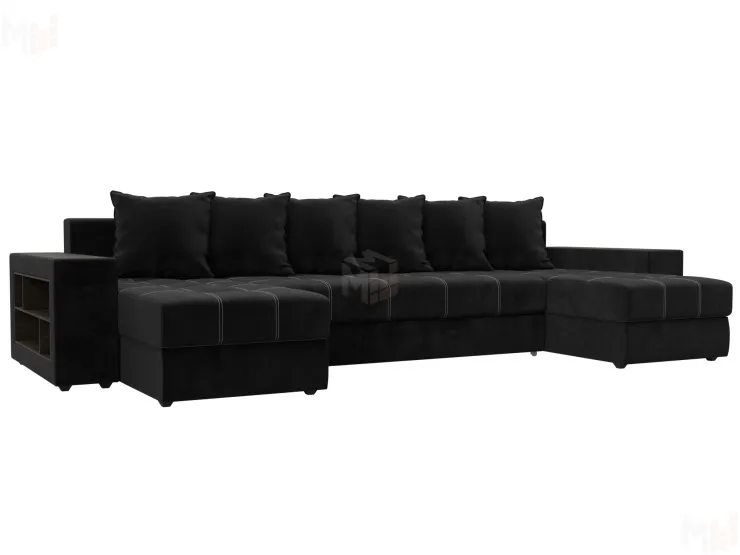 Диван П-образный Дубай полки слева