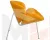 Кресло дизайнерское DOBRIN EMILY (желтая ткань AF13, хромированная сталь)