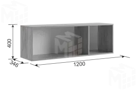 Антресоль Бери  трехдверная дуб крафт золотой/белое дерево