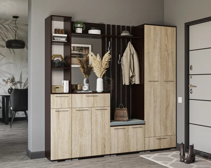 Модульная прихожая Калифорния  (Венге Цаво / Дуб Сонома)