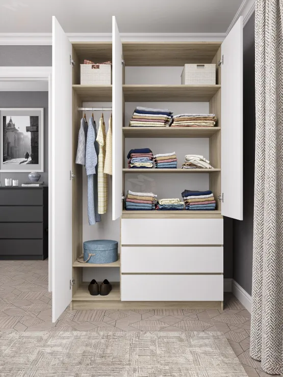 Шкаф Челси 1200 (сонома/белый глянец)