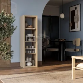 S00630 Фора 4Л стеллаж 146x41х38, дуб беленый