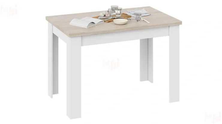 Стол раздвижной Промо  тип 4 Белый, Дуб Сонома светлый