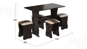 Обеденная группа тип 1 - МФ-101.006 Венге, Санчо/Коричневый