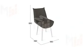 Стул Фэнди К1С  Белый матовый, Велюр Confetti Stone