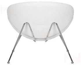 Кресло дизайнерское DOBRIN EMILY (белый (букле) ткань , хромированная сталь)