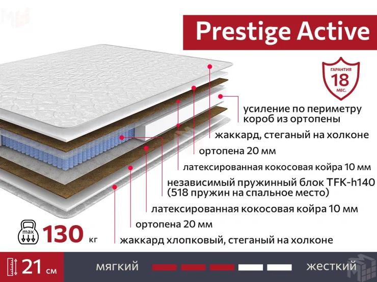 Матрас Prestige Active 120х190 см