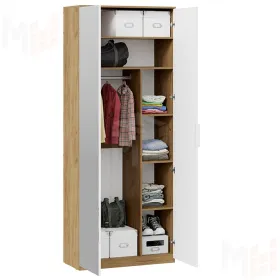 Шкаф комбинированный с 2 дверями Хилтон Исп.2 404.002.000 Белый матовый