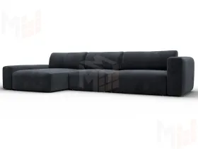 Диван угловой Лига-066 НПБ Лонг угол левый ( TOWER 11 темно-серый )