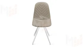Стул Шерри К4  Белый матовый, Велюр Confetti Smoke