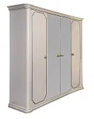 Шкаф Лали 4-дверный бежевый с зеркалом 