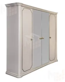 Шкаф Лали 4-дверный бежевый с зеркалом 