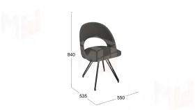 Стул Гэтсби К4  Черный муар, Велюр Confetti  Stone