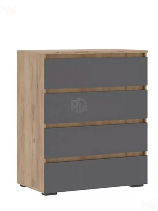 Комод Хелен КМ 02 802 4 ящика  (дуб крафт золотой - серый графит)