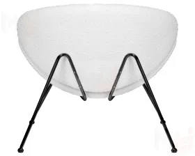 Кресло дизайнерское DOBRIN EMILY (белый (букле) ткань, черное основание)