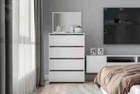 Комод Токио 4 ящика Белый текстурный 