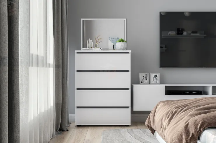 Комод Токио 4 ящика Белый текстурный 