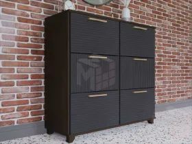 Обувница Копенгаген 6 ящиков (венге/черный матовый)