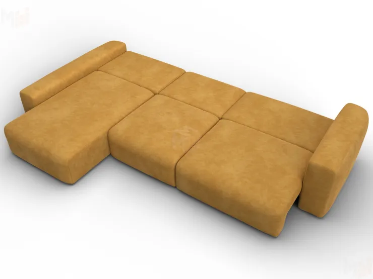Диван угловой Лига-066 НПБ Лонг угол левый ( BRUT 10 желтый )