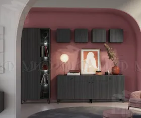 Гостиная Оливия графит, комплект 1