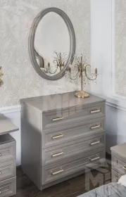 Комод Мокко 4 ящика серый камень