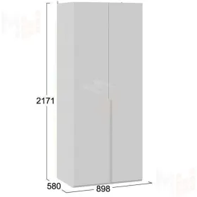 Шкаф для одежды (580) с 2 глухими дверями Порто - СМ-393.07.003 Белый 