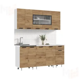 Кухня Рио New 1,8 (490) ЛДСП Дуб крафт, Белый (Антарес)