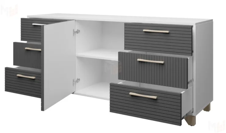 Комод Копенгаген (Белый/серый графит)