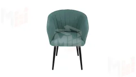 Стул Верона Т6 Черный муар, Велюр D006 бирюзовый