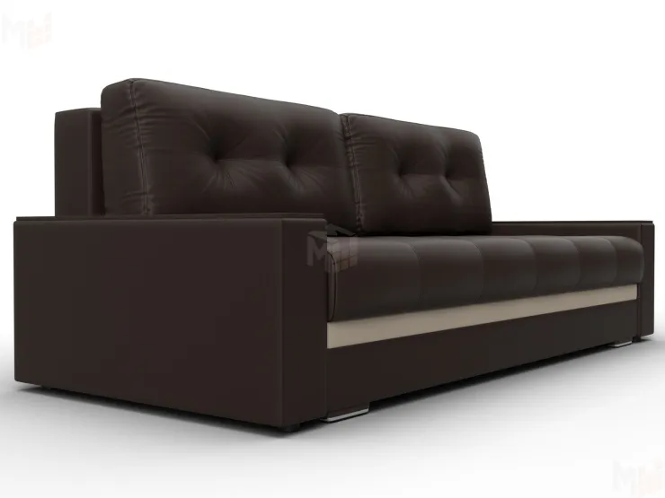 Диван прямой с декором Лига-096 НПБ ( Коричневый\Бежевый )