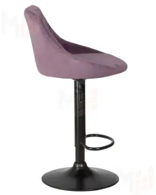 Стул барный DOBRIN LOGAN BLACK (пудрово-сиреневый велюр (MJ9-52))