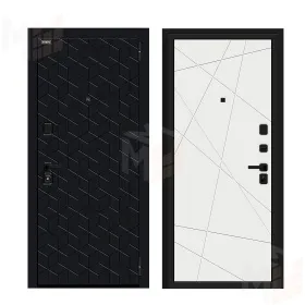 Входная металлическая дверь Кьюб (RBE)  Total Black/Super White