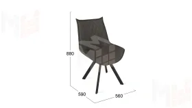 Стул Фэнди К2 Черный муар, Велюр Confetti Stone