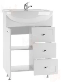 Тумба под умывальник "Уют 60 Классик" с тремя ящиками В3 Айсберг