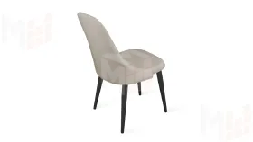 Стул Франк (конус) исп. 2 - ДП2-30 Черный матовый/Микровелюр  Catania Ivory (бежевый)