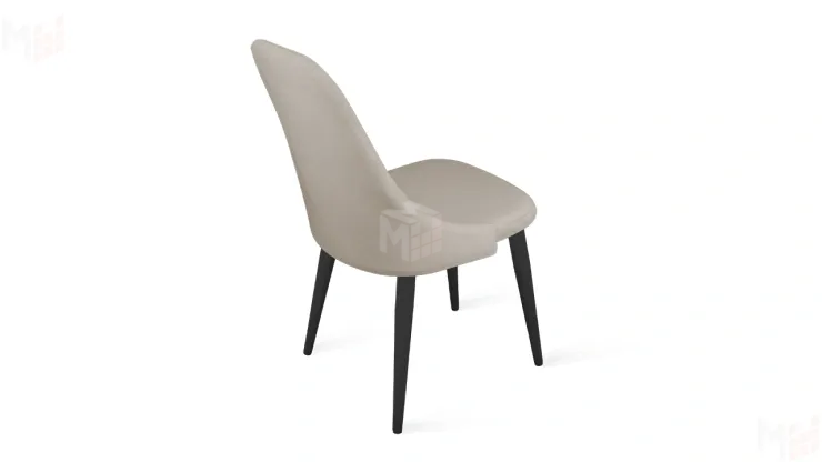 Стул Франк (конус) исп. 2 - ДП2-30 Черный матовый/Микровелюр  Catania Ivory (бежевый)