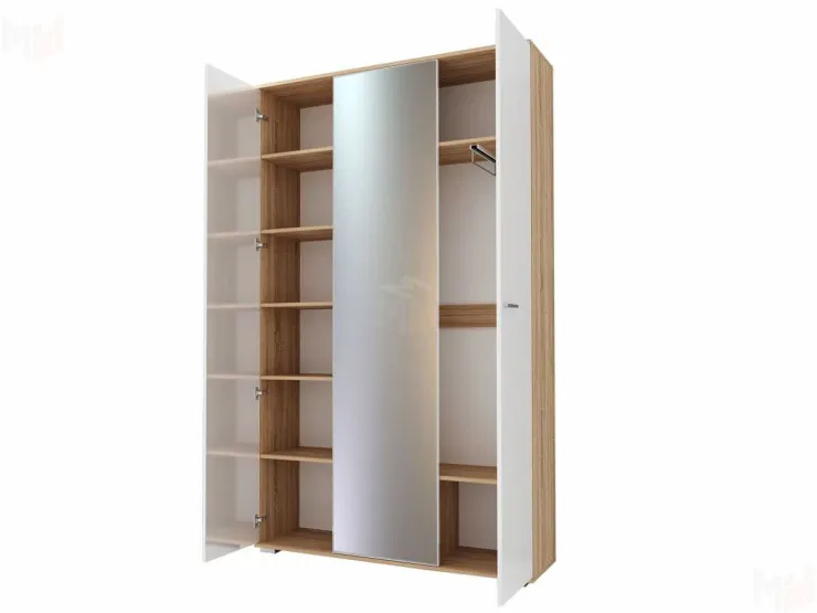 Шкаф с зеркалом ИТАЛИЯ ШК-1300 сонома/белый глянец