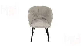 Стул Верона Т6 Черный муар, Велюр D002 бежевый