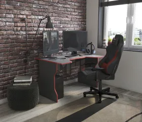 Стол компьютерный игровой ВАРДИГ K2 (белый/красный)