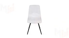 Стул Бруно (конус Т3) Черный муар матовый, Кожзам Белый