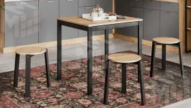 Стол раздвижной Слайд Тип 1 Черный муар, Дуб Крафт золотой