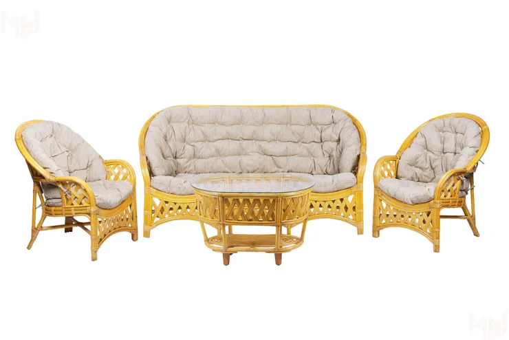 Комплект Черчилль (Рузвельт) с 3-х местным диваном и овальным столом