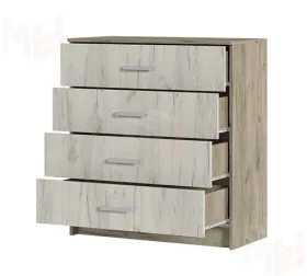 Комод Гармония КМ-601 дуб крафт белый - дуб крафт серый