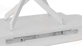 Стол обеденный раздвижной Манхеттен Т1 Белый муар, Стекло матовое белый мрамор