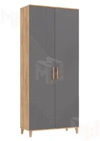 Шкаф Ирис для прихожей Графит/Дуб Крафт
