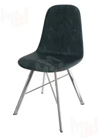 Стул Кассиопея (замша серая, ноги хром)