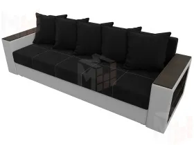Диван прямой Дубай Лайт ( Черный\Белый )