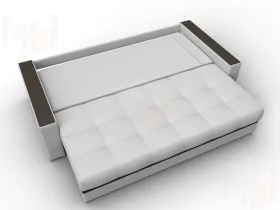 Диван прямой с декором Лига-096 НПБ ( Белый;Черный )