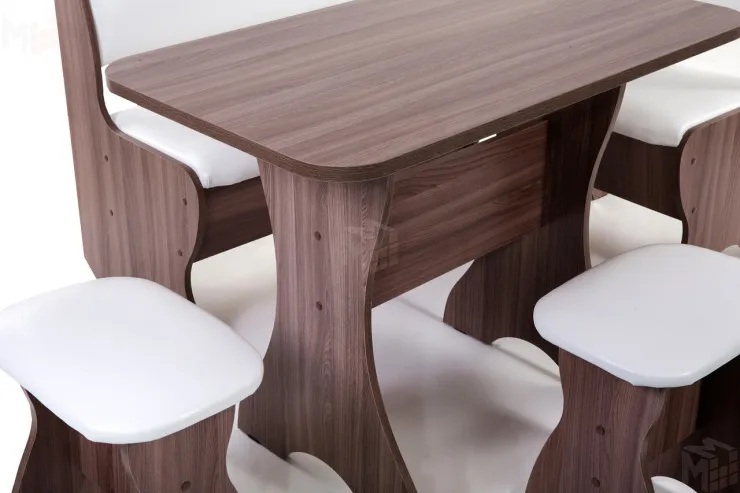 Кухонный уголок Тюльпан (ясень темный/барнео милк)